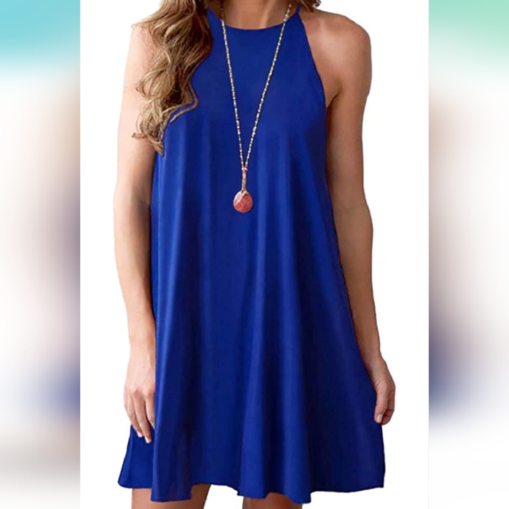 Feiersi Sleeveless Casual Loose Tank Dress new